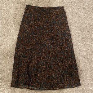 Nordstrom Black and Orange Patterned Skirt